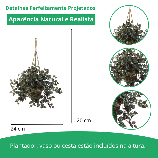 Cesta suspensa Zebrina pendula Artificial